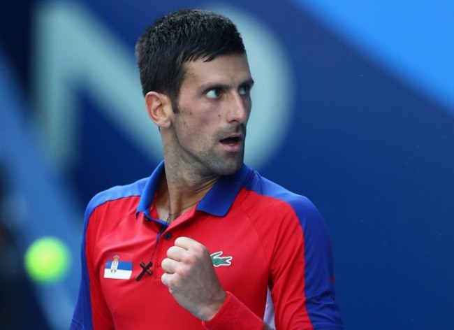 tokyo-2020-olympics-tennis-mens-singles-bronze-medal-match-ariake-tennis-park-tokyo-japan-july-31-2021-novak-djokovic-of-serbia-reacts-during-his-bronze-medal-match-against-pablo-carre