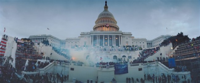 january-6th-2021-dc-capitol-riot-last-minutes-of-standoff-police-heavily-using-tear-gas-pushing-protesters-out-of-us-capitol-building-usa