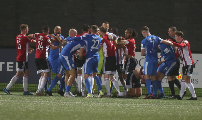 tempers-flare-between-the-teams-following-derrys-equalising-goal