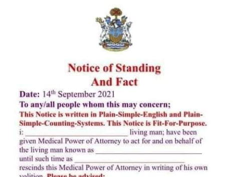 Debunked No You Can T Give Someone Medical Power Of Attorney With A Notice Of Standing And Fact