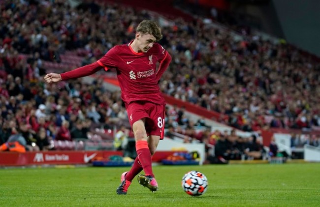 liverpools-conor-bradley-during-the-pre-season-friendly-match-at-anfield-liverpool-picture-date-monday-august-9-2021