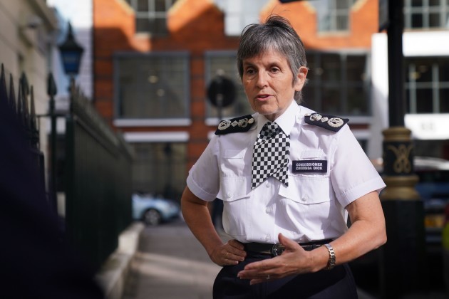 metropolitan-police-commissioner-dame-cressida-dick-speaks-to-media-after-taking-part-in-a-walkabout-with-police-officers-around-westminster-london-picture-date-monday-october-4-2021