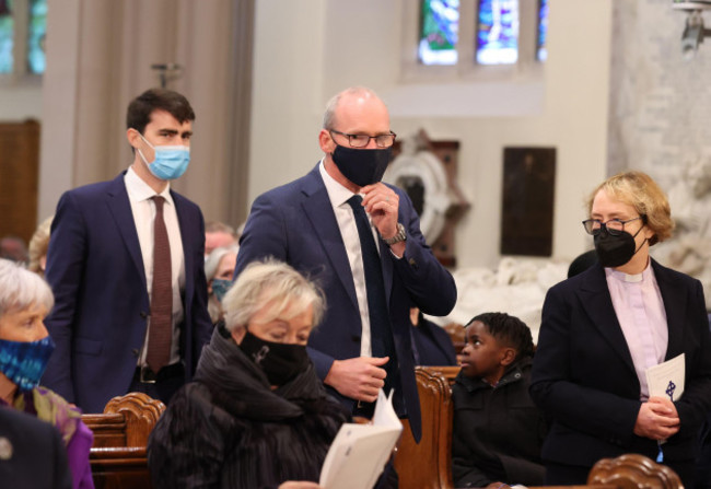 minister-for-foreign-affairs-simon-coveney-attending-a-service-to-mark-the-centenary-of-northern-ireland-at-st-patricks-cathedral-in-armagh-picture-date-thursday-october-21-2021