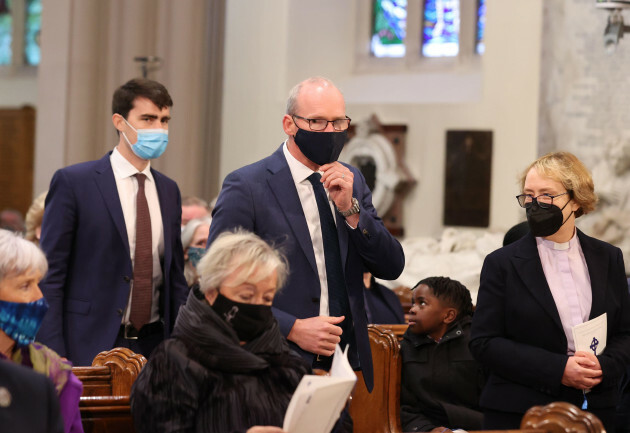 minister-for-foreign-affairs-simon-coveney-attending-a-service-to-mark-the-centenary-of-northern-ireland-at-st-patricks-cathedral-in-armagh-picture-date-thursday-october-21-2021