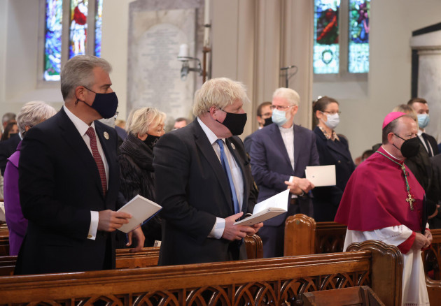secretary-of-state-for-northern-ireland-brandon-lewis-left-and-prime-minister-boris-johnson-attends-a-service-to-mark-the-centenary-of-northern-ireland-at-st-patricks-cathedral-in-armagh-picture