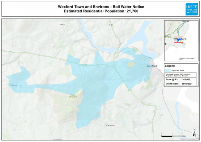 Wexford Town Boil Water Notice Area