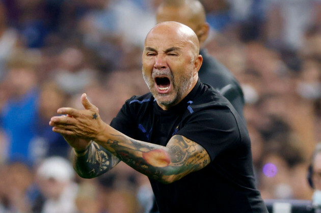 soccer-football-ligue-1-olympique-de-marseille-v-rc-lens-orange-velodrome-marseille-france-september-26-2021-olympique-de-marseille-coach-jorge-sampaoli-reacts-reuterseric-gaillard