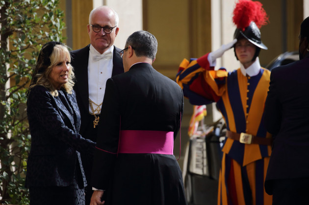 october-29-2021-vatican-city-holy-see-usa-president-joe-biden-with-his-wife-first-lady-jill-biden-arrives-in-the-courtyard-of-san-damaso-inside-the-apostolic-building-for-the-meeting-with-pope