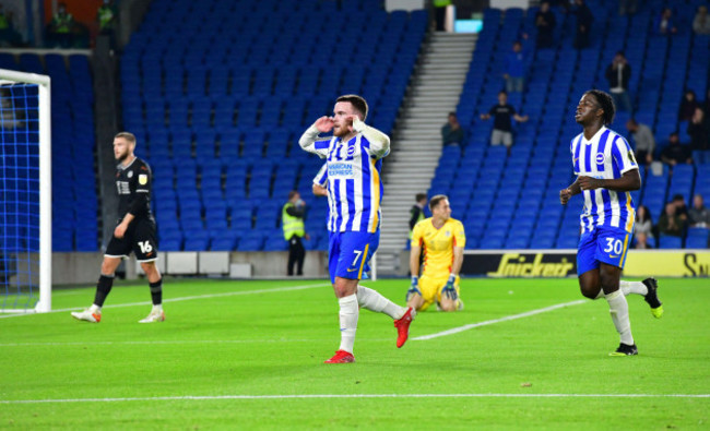 brighton-uk-22nd-sep-2021-aaron-connolly-of-brighton-and-hove-albion-celebrates-his-second-goal-during-the-carabao-cup-third-round-match-between-brighton-hove-albion-and-swansea-city-at-the-amex