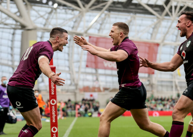 johnny-sexton-celebrates-after-scoring-a-try-on-his-100th-cap-for-ireland-with-andrew-conway