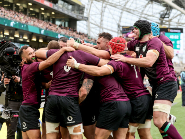 johnny-sexton-celebrates-after-scoring-a-try-on-his-100th-cap-for-ireland-with-his-teammates