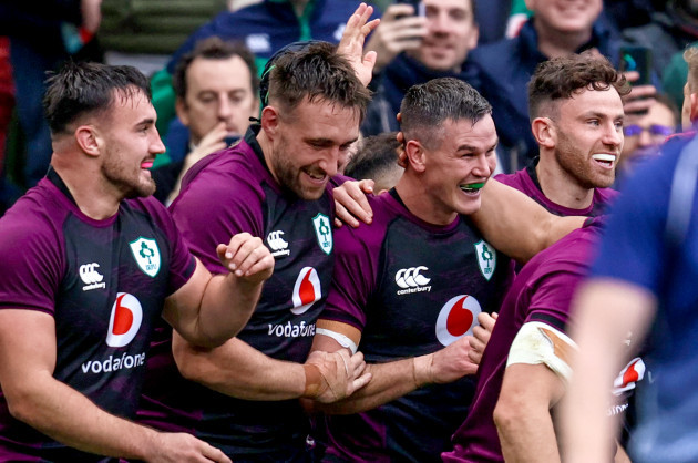 johnny-sexton-celebrates-after-scoring-a-try-on-his-100th-cap-for-ireland-with-ronan-kelleher-jack-conan-and-hugo-keenan