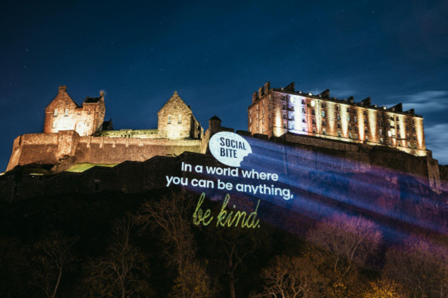 undated-handout-photo-issued-by-social-bite-of-the-edinburgh-castle-lit-up-with-a-message-from-the-festival-of-kindness-social-bite-has-launched-a-festival-of-kindness-to-spread-festive-cheer-in-five