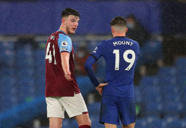 west-ham-uniteds-declan-rice-and-chelseas-mason-mount-after-the-premier-league-match-at-stamford-bridge-london