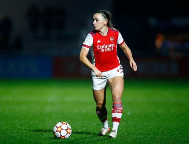 borehamwood-uk-17th-nov-2021-borehamwood-england-november-17-katie-mccabe-of-arsenal-during-womens-champion-league-group-c-between-arsenal-women-and-hb-kge-women-at-meadow-park-on-nove