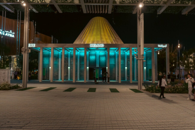 11-14-2021-dubai-uae-ireland-pavilion-in-expo-2020-at-night-in-mobility-district