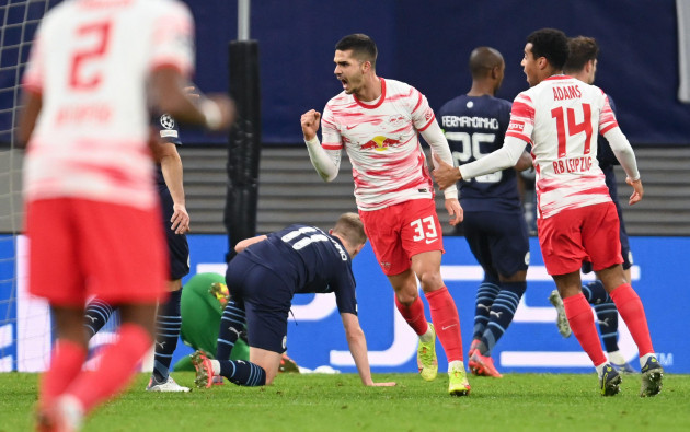 leipzig-germany-07th-dec-2021-football-champions-league-rb-leipzig-manchester-city-group-stage-group-a-matchday-6-at-red-bull-arena-leipzigs-andre-silva-m-celebrates-his-goal-to-make-it