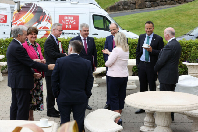 clockwise-from-left-chief-minister-of-jersey-senator-john-le-fondre-first-minister-arlene-foster-chancellor-of-the-duchy-of-lancaster-michael-gove-secretary-of-state-for-northern-ireland-brandon