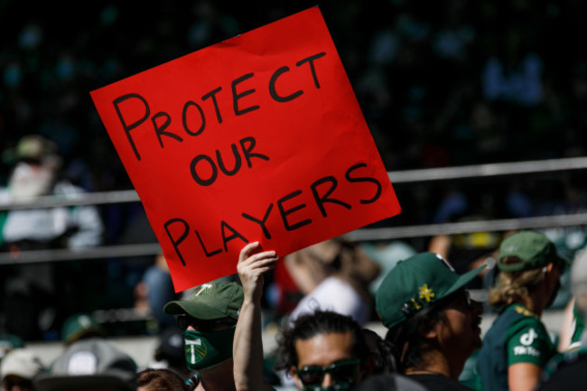 portland-usa-03rd-oct-2021-portland-timbers-and-thorns-soccer-fans-mounted-a-vigorous-protest-against-sexual-harassment-and-professional-coercion-exerted-on-portland-thorns-female-footballers-at