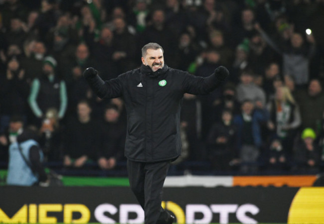 hampden-park-glasgow-scotland-uk-19th-dec-2-hibernian-vs-celtic-premier-sports-cup-final-manager-of-celtic-fc-ange-postecoglou-celebration-credit-eric-mccowatalamy-live-news