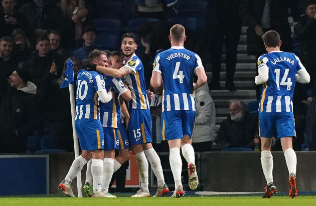 brighton-and-hove-albions-leandro-trossard-third-left-celebrates-with-team-mates-after-scoring-his-sides-first-goal-during-the-premier-league-match-at-the-amex-stadium-brighton-picture-date-sun
