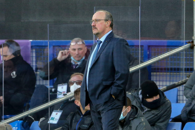 everton-uk-02nd-jan-2022-everton-manager-rafa-benitez-looks-on-from-his-technical-area-premier-league-match-everton-v-brighton-hove-albion-at-goodison-park-in-liverpool-on-sunday-2nd-january-2