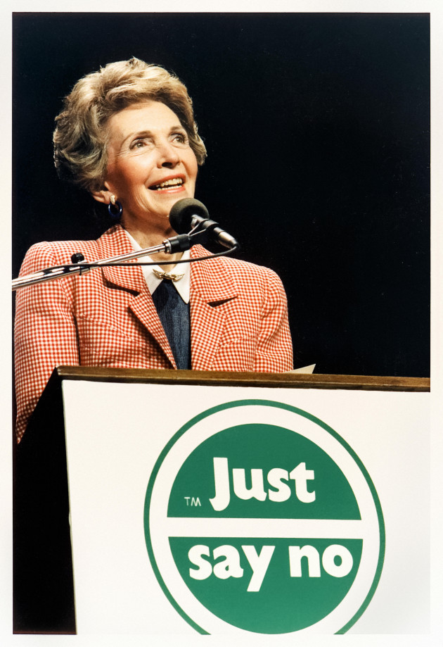 just-say-no-anti-drug-campaign-the-slogan-was-created-and-championed-by-first-lady-nancy-reagan-shown-here-giving-a-speech-during-a-rally-in-los-angeles-california-on-13-may-1987-during-a-national