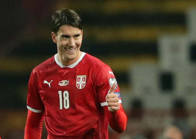 soccer-football-world-cup-uefa-qualifiers-group-a-serbia-v-azerbaijan-rajko-mitic-stadium-belgrade-serbia-october-12-2021-serbias-dusan-vlahovic-celebrates-scoring-their-first-goal-reu