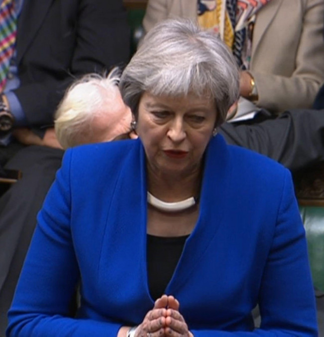 former-prime-minister-theresa-may-responds-to-a-statement-by-prime-minister-boris-johnson-to-mps-in-the-house-of-commons-on-the-sue-gray-report-picture-date-monday-january-31-2022