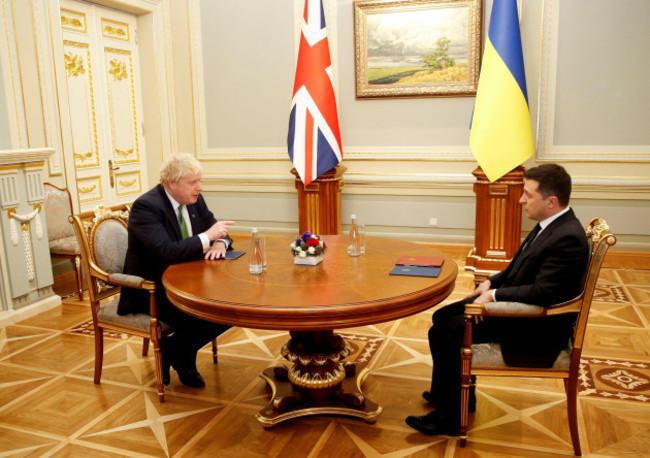 prime-minister-boris-johnson-in-kyiv-ukraine-as-he-holds-crisis-talks-with-ukrainian-president-volodymyr-zelensky-amid-rising-tensions-with-russia-picture-date-tuesday-february-1-2022