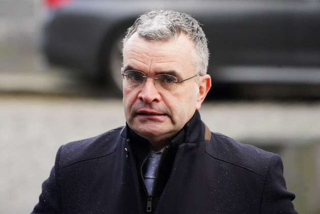 former-minister-for-agriculture-dara-calleary-td-arriving-at-galway-court-for-a-hearing-where-four-people-are-accused-of-breaching-covid-restrictions-by-organising-an-oireachtas-golf-society-event-pi