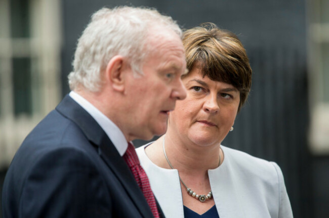 london-uk-24th-oct-2016-downing-street-london-prime-minister-theresa-may-meets-leaders-of-the-3-devolved-governments-ahead-of-the-uks-negotiations-to-leave-the-eu-pic-shows-northern-ireland-first