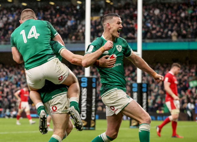 garry-ringrose-celebrates-scoring-their-fourth-try-with-andrew-conway-and-johnny-sexton