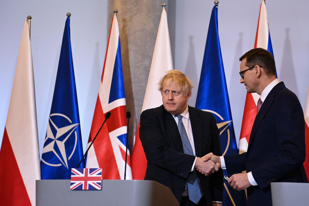 prime-minister-boris-johnson-left-during-a-joint-press-conference-with-polish-prime-minister-mateusz-morawiecki-in-warsaw-poland-picture-date-thursday-february-10-2022