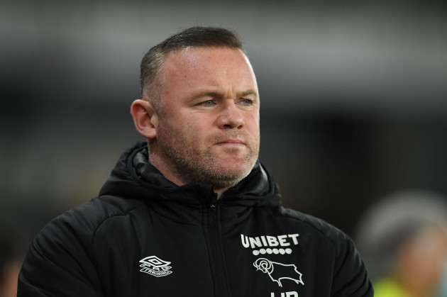 derby-uk-feb-8th-wayne-rooney-manager-of-derby-county-during-the-sky-bet-championship-match-between-derby-county-and-hull-city-at-the-pride-park-derby-on-tuesday-8th-february-2022-credit-jon-ho