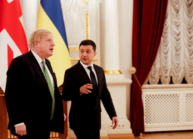 prime-minister-boris-johnson-in-kyiv-ukraine-as-he-holds-crisis-talks-with-ukrainian-president-volodymyr-zelensky-amid-rising-tensions-with-russia-picture-date-tuesday-february-1-2022