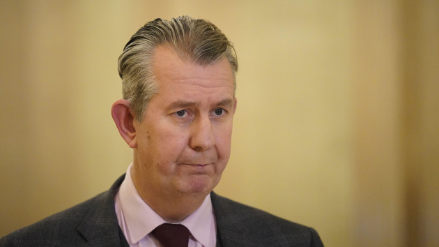 northern-ireland-agriculture-minister-edwin-poots-speaking-to-the-media-at-the-great-hall-in-stormont-belfast-picture-date-wednesday-february-2-2022