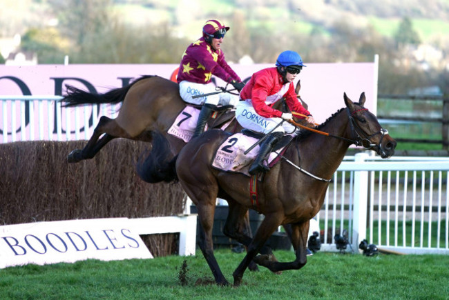 a-plus-tard-ridden-by-jockey-rachael-blackmore-on-their-way-to-winning-the-boodles-cheltenham-gold-cup-chase-during-day-four-of-the-cheltenham-festival-at-cheltenham-racecourse-picture-date-friday-m