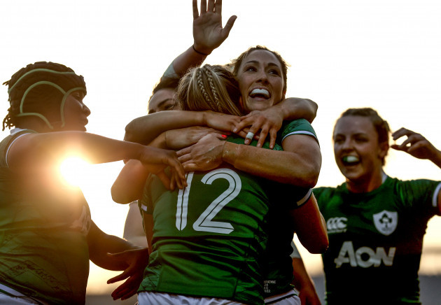 stacey-flood-celebrates-scoring-a-try-with-linda-djougang-lucy-mulhall-and-eimear-considine