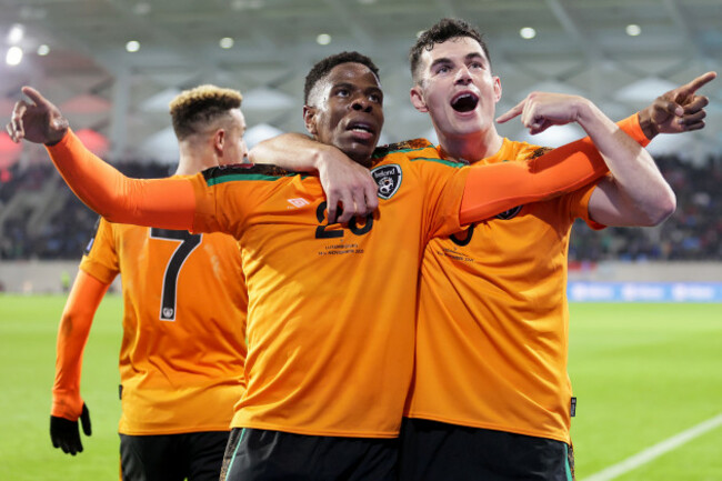 chiedozie-ogbene-celebrates-scoring-a-goal-with-john-egan