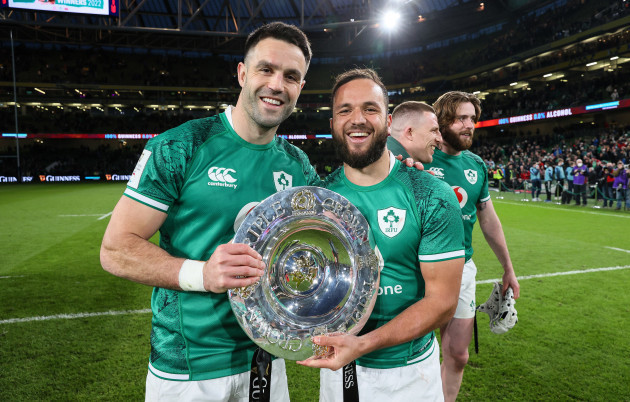conor-murray-and-jamison-gibson-park-celebrate-winning-with-the-triple-crown-trophy
