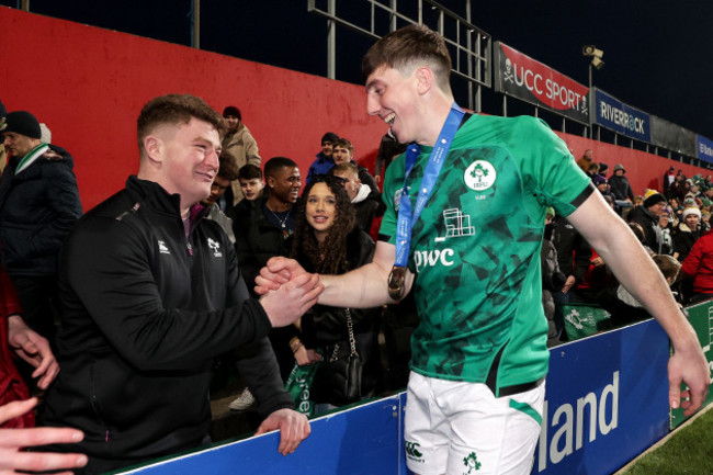 charlie-tector-celebrates-after-the-game-with-fans