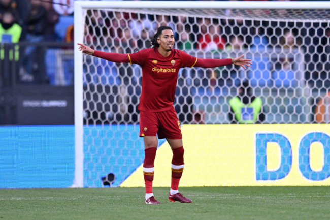 10th-april-2022-stadio-olimpico-rome-italy-serie-a-football-as-roma-versus-salernitana-chris-smalling-of-as-roma-celebrates-his-goal