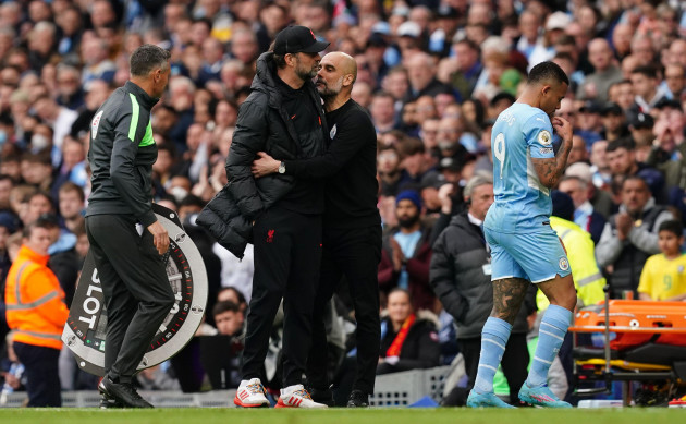 manchester-city-manager-pep-guardiola-right-embraces-liverpool-manager-jurgen-klopp-on-the-touchline-as-manchester-citys-gabriel-jesus-is-substituted-during-the-premier-league-match-at-the-etihad-s