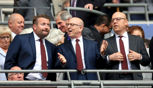 file-photo-dated-21-05-2016-of-manchester-united-group-commercial-director-richard-arnold-joint-chairmen-joel-glazer-and-avram-glazer-richard-arnold-formerly-group-managing-director-will-become-ma
