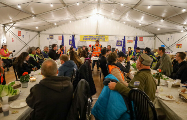 medyka-poland-15th-apr-2022-an-international-group-of-jews-from-israel-and-ukraine-along-with-chinese-scottish-polish-and-others-celebrate-a-very-special-passover-at-the-medyka-ukrainian-refug