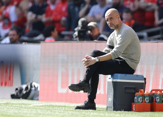 london-england-16th-april-2022-josep-guardiola-manager-of-manchester-city-during-the-emirates-fa-cup-match-at-wembley-stadium-london-picture-credit-should-read-paul-terry-sportimage-credit-s