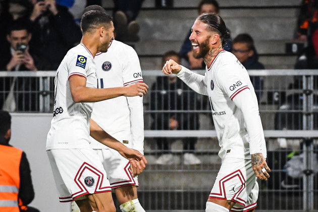 sergio-ramos-of-psg-celebrate-his-goal-with-achraf-hakimi-of-psg-during-the-french-championship-ligue-1-football-match-between-sco-angers-and-paris-saint-germain-on-april-20-2022-at-raymond-kopa-stad