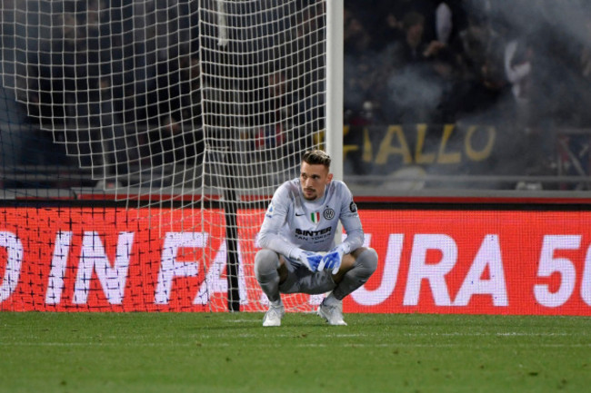 bologna-italy-27th-apr-2022-ionut-radu-of-fc-internazionale-during-the-serie-a-football-match-between-bologna-fc-and-fc-internazionale-at-renato-dallara-stadium-in-bologna-italy-april-27th-20