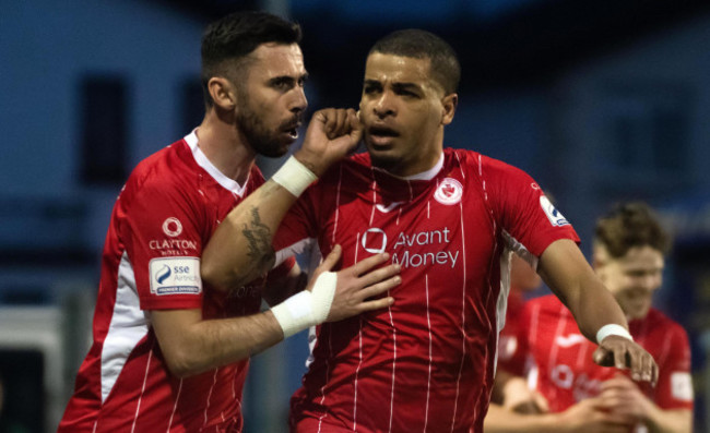 jordan-hamilton-celebrates-scoring-a-goal-with-robbie-mccourt